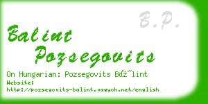 balint pozsegovits business card